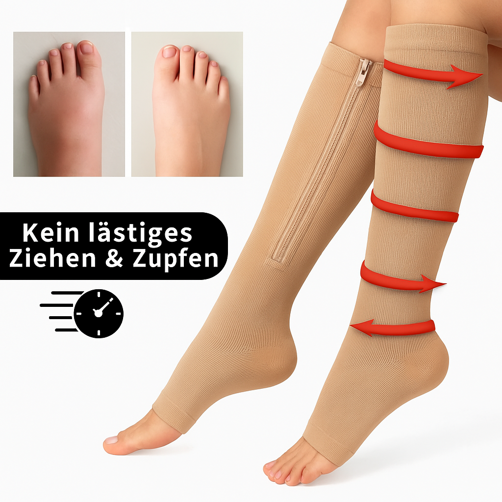 Vintora™ - Zippertrümpfe - Kompressionsstrümpfe mit praktischem Reißverschluss