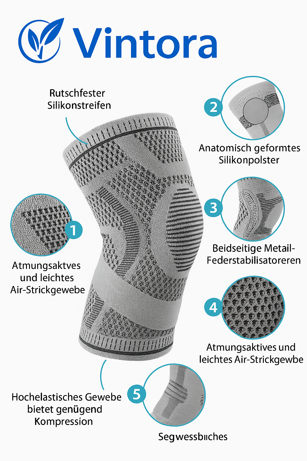 Vintora™ Kniebandage – Effektive Unterstützung & Schmerzlinderung