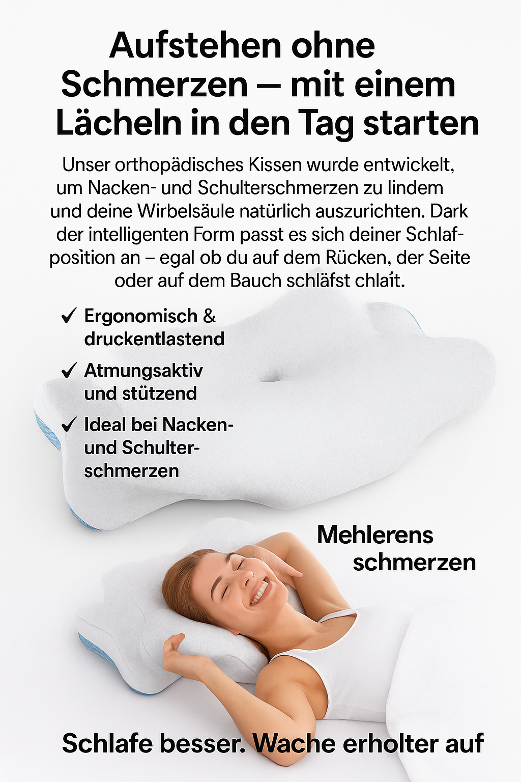 Vintora™ - Orthopädisches Kissen – Ergonomische Unterstützung für einen gesunden Schlaf
