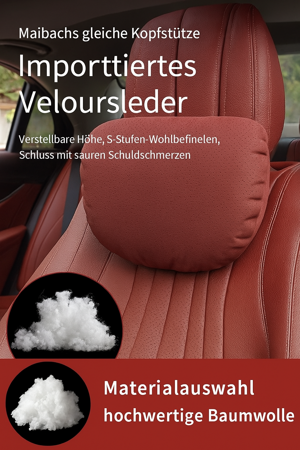 Vintora™ - Kopfstütze Auto – Ergonomische Nackenstütze für lange Fahrten